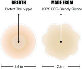 img 2 attached to 👙 Ultimate Coverage: 8 Pairs of Reusable Invisible Silicone Nipple Covers for Women