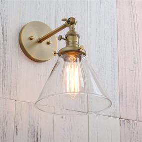 img 1 attached to 🕯️ Antique Permo Single Sconce, 1-Light Wall Sconce Wall Lamp with clear glass funnel flared shade