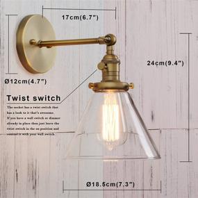 img 3 attached to 🕯️ Antique Permo Single Sconce, 1-Light Wall Sconce Wall Lamp with clear glass funnel flared shade