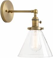 🕯️ antique permo single sconce, 1-light wall sconce wall lamp with clear glass funnel flared shade логотип