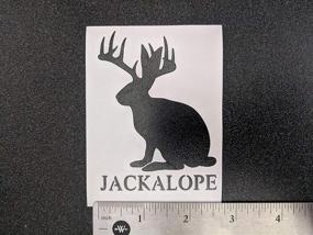 img 1 attached to 🐇 Набор из 4 разнообразных наклеек Jackalope: маленький черный дизайн, примерно 3,5 дюйма