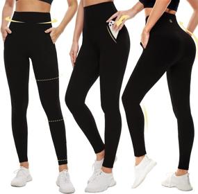 img 1 attached to 👖 Ultimate Women's Leggings: Buttery Soft Yoga Pants with Pockets - High Waist, Tummy Control, Non See Through Workout Tights