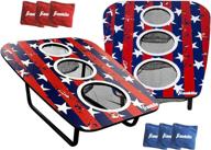 🎯 ultimate backyard fun with franklin sports bean bag toss yard game – 3 hole cornhole board set – red, white, and blue – includes 6 bean bags! logo