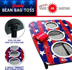 img 3 attached to 🎯 Ultimate Backyard Fun with Franklin Sports Bean Bag Toss Yard Game – 3 Hole Cornhole Board Set – Red, White, and Blue – Includes 6 Bean Bags!