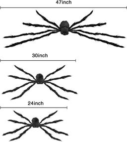 img 1 attached to 🕷️ Halloween Realistic Hairy Spiders Set (4 Pack), Spider Props for Halloween Decorations, Scary Spiders in Various Sizes for Indoor and Outdoor House Yard (47”, 30”, 24”, 24”)