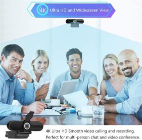 img 3 attached to 8MP 4K HD USB Webcam with Microphone for Computer, PC, Mac, Widescreen Laptop, Full Widescreen USB Webcams, Privacy Shutter, Tripod, Video Calling and Recording