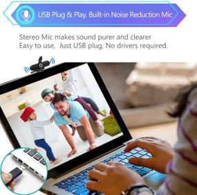 img 1 attached to 8MP 4K HD USB Webcam with Microphone for Computer, PC, Mac, Widescreen Laptop, Full Widescreen USB Webcams, Privacy Shutter, Tripod, Video Calling and Recording