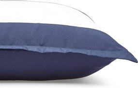 img 2 attached to 🛏️ Navy Rugby Stripes: Amazon Basics Full/Queen Reversible Comforter Set – Ultra-Soft Microfiber
