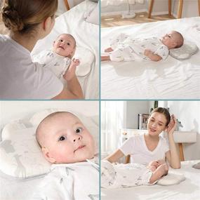 img 1 attached to 👶 Подушка для младенцев Reinsta: предотвращает плоскую голову (плагиоцефалию) у новорожденных с дополнительным чехлом для подушки, стираемым в машинке - облако формы дизайна сказочного звездного неба для детей от 0 до 12 месяцев.