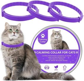 img 4 attached to 🐱 Вустентре 3-пакетный успокаивающий ошейник для кошек: снижение тревоги с помощью натурального кошачьего феромона, регулируемый ошейник для создания успокаивающего эффекта