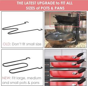 img 2 attached to 🍳 Adjustable Pan Organizer Rack for Cabinet - 3 DIY Methods, 8 Tier Pot and Pans Organizer, Large & Small Kitchen Cookware Organizer