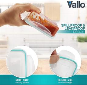 img 3 attached to 🍱 Vallo Plastic Food Containers with Lids: Safe for Dishwasher, Microwave, and Freezer - BPA Free, 24 pc Meal Prep & Freezer Set