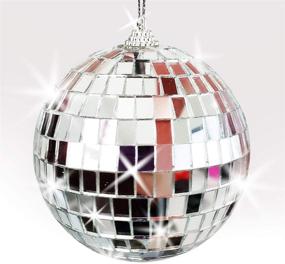 img 4 attached to 🎉 ArtCreativity 4 Inch Mirror Disco Ball - Silver Hanging String for Parties, Birthdays, and Weddings - 90’s Disco Party Decorations and Supplies, Ceiling Décor Disco Accessories