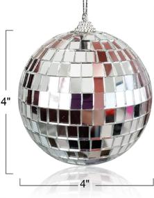 img 2 attached to 🎉 ArtCreativity 4 Inch Mirror Disco Ball - Silver Hanging String for Parties, Birthdays, and Weddings - 90’s Disco Party Decorations and Supplies, Ceiling Décor Disco Accessories