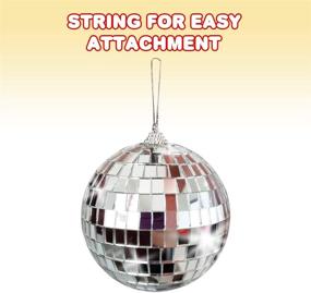 img 1 attached to 🎉 ArtCreativity 4 Inch Mirror Disco Ball - Silver Hanging String for Parties, Birthdays, and Weddings - 90’s Disco Party Decorations and Supplies, Ceiling Décor Disco Accessories