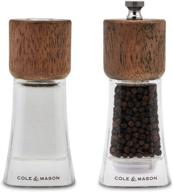 🌶️ cole & mason macclesfield pepper mill and salt shaker gift set: 5.5" clear - enhancing your dining experience! logo