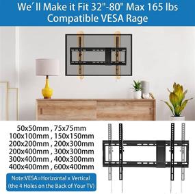 img 1 attached to 📺 JUSTSTONE Tilt TV Wall Mount Bracket for 32"-80" LED LCD OLED 4K Curved Plasma Flat Screen TVs, VESA 600x400mm, Supports up to 165 LBS, Low Profile and Space-Saving Design