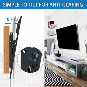 img 3 attached to 📺 JUSTSTONE Tilt TV Wall Mount Bracket for 32"-80" LED LCD OLED 4K Curved Plasma Flat Screen TVs, VESA 600x400mm, Supports up to 165 LBS, Low Profile and Space-Saving Design