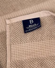 img 2 attached to 🛀 Bella 6 PC Towel Set: 100% Combed Cotton, Tan Popcorn Weave Design - Ultra Soft & Highly Absorbent - 2 Bath Towels, 2 Hand Towels, 2 Wash Cloths - 550 GSM