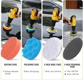 img 1 attached to Ultimate Drill Brush Set for Effortless Cleaning - Power Scrubber Drill Brush Pad Sponge Kit with Extend Attachment for Bathroom, Car, Grout, Carpet, Floor, Tub, Shower, Tile, Corners, Kitchen