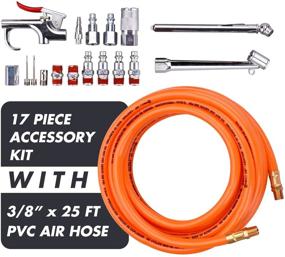 img 3 attached to 🛠️ WYNNsky 3/8-inch x 25ft PVC Air Compressor Hose Kit featuring 17-Piece Air Tool and Compressor Accessories Set