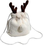 tendycoco crossbody reindeer shoulder drawstring women's handbags & wallets and crossbody bags logo