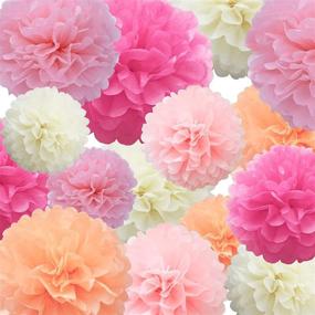 img 3 attached to 🎀 Pink Tissue Paper Pompoms: 22 pcs Flower Balls for Party Decoration - Ideal for Birthday, Wedding, Baby Shower, and Bridal Shower!