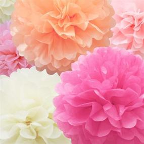img 2 attached to 🎀 Pink Tissue Paper Pompoms: 22 pcs Flower Balls for Party Decoration - Ideal for Birthday, Wedding, Baby Shower, and Bridal Shower!