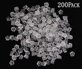 img 1 attached to 🌸 Shapenty 200PCS/100Pairs Clear Plastic Earring Safety Back Stoppers - Petal Shape Replacement for Fish Hook Earrings