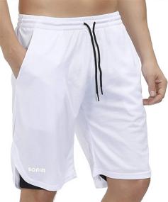 img 3 attached to 🏃 Stay Comfortable and Prepared with bonim Men's 2 in 1 Running Shorts: Quick Dry Workout Shorts with Pocket & Towel Loop