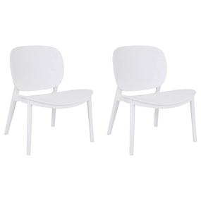 img 4 attached to 🪑 Modern Armless Dining Side Chair Set of 2 - CangLong PP Dining Chair for Dining, Living Room, Bedroom, Kitchen, White