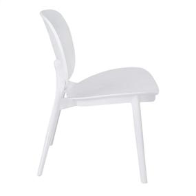 img 2 attached to 🪑 Modern Armless Dining Side Chair Set of 2 - CangLong PP Dining Chair for Dining, Living Room, Bedroom, Kitchen, White