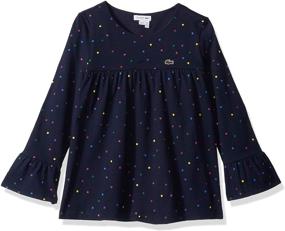 img 1 attached to 👚 Lacoste Sleeve Printed Multico Silver Girls' Clothing: Chic and Stylish Fashion for Girls