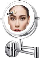 5.8-inch wall mounted magnifying makeup mirror with 1x/5x magnification, two-side viewing, 360-degree rotating feature, chrome finish - ideal for bedroom, bathroom, and hotel use logo
