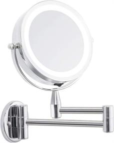 img 1 attached to 5.8-Inch Wall Mounted Magnifying Makeup Mirror with 1X/5X Magnification, Two-Side Viewing, 360-Degree Rotating Feature, Chrome Finish - Ideal for Bedroom, Bathroom, and Hotel Use
