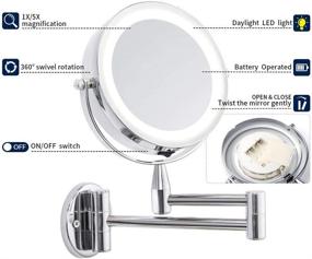 img 3 attached to 5.8-Inch Wall Mounted Magnifying Makeup Mirror with 1X/5X Magnification, Two-Side Viewing, 360-Degree Rotating Feature, Chrome Finish - Ideal for Bedroom, Bathroom, and Hotel Use