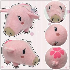 img 1 attached to 🐷 Heionia 7.8-inch Pig Stuffed Animal Plush Toy - Pink Pig Plushie Pillow, Anime Figure Doll Merch Collectible Toys for Boys and Girls - Birthday Gift