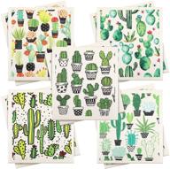 🌵 10-piece swedish kitchen dishcloths: reusable sponge cleaning cloths in 5 styles, absorbent & washable towels for effective kitchen cleaning - featuring cactus design logo