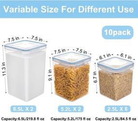 img 3 attached to 🍱 Airtight BPA-Free Food Storage Containers with Lids: Pantry Organization Set of 10 for Flour, Sugar, Baking Supplies, Plastic Canisters - Kitchen Storage Solution by PantryStar