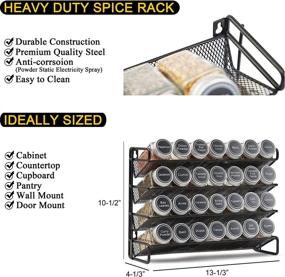 img 2 attached to SpaceAid 4-Tier Spice Rack Organizer with 28 Glass Spice Jars (4oz), 386 Spice Labels, Chalk Marker, Funnel Set - Black | Ideal for Cabinet Pantry Cupboard Door Countertop or Wall Mount