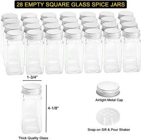 img 1 attached to SpaceAid 4-Tier Spice Rack Organizer with 28 Glass Spice Jars (4oz), 386 Spice Labels, Chalk Marker, Funnel Set - Black | Ideal for Cabinet Pantry Cupboard Door Countertop or Wall Mount