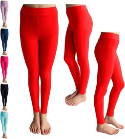 img 4 attached to POPINJAY Premium Soft Girls Leggings: High Waist Ankle Length 4-Way 👧 Stretchy Leggings for Toddlers and Big Kids - Top-rated Comfort and Style