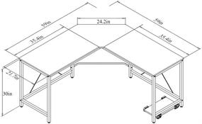 img 2 attached to 🖥️ DlandHome L-Shaped Computer Desk 59 inches x 59 inches: A Spacious and Functional Corner Table with CPU Stand- ZJ02-OB