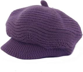 img 2 attached to Winter Warm Slouchy Cable Knit Beanie Skull Hat with Visor for Women by Muryobao