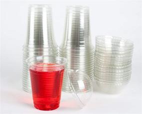 img 1 attached to 🥤 Clear Plastic Cups with Dome Lids - 30 Sets of 16oz Golden Apple Cups, No Hole