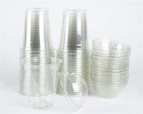 img 2 attached to 🥤 Clear Plastic Cups with Dome Lids - 30 Sets of 16oz Golden Apple Cups, No Hole