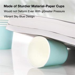 img 2 attached to 🧂 360 Pack Disposable Sky Blue Paper Cups - Ideal for Mouthwash, Espresso, Parties, Picnics, BBQs, Travel & Events