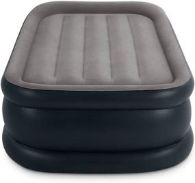 img 3 attached to 💤 Intex Dura-Beam Deluxe Pillow Rest Raised Airbed with Soft Flocked Top for Enhanced Comfort, Built-in Pillow & Electric Pump, 16.5-Inches, Twin - Standard Series
