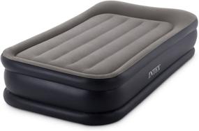 img 4 attached to 💤 Intex Dura-Beam Deluxe Pillow Rest Raised Airbed with Soft Flocked Top for Enhanced Comfort, Built-in Pillow & Electric Pump, 16.5-Inches, Twin - Standard Series