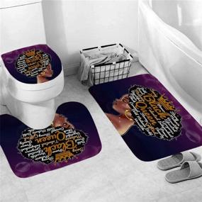 img 2 attached to 👸 Black Queen Shower Curtain Set: African American Women Print, Waterproof & Non-Slip Rug Included